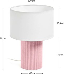 Fehér-világos rózsaszín gyerek éjjelilámpa Bianella – Kave Home