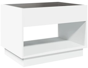 fehér végtelen hatású LED-es dohányzóasztal 70 x 50 x 50 cm
