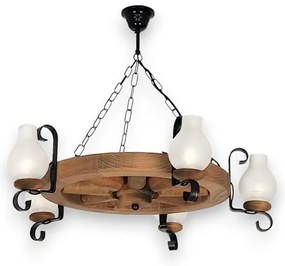 Brilagi - Csillár láncon ROATA 5xE14/40W/230V bükkfa