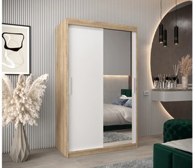 Ruhásszekrény 120 cm Toki 2 (szonoma tölgy + matt fehér). 1064982