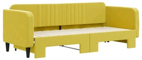 sárga kihúzható bársony heverő 80 x 200 cm