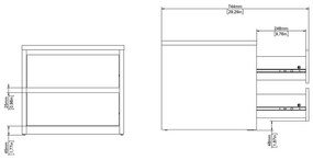 Fehér-natúr színű éjjeliszekrény Next – Tvilum