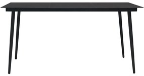 5 részes fekete PVC rattan kültéri étkezőgarnitúra