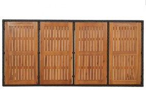 fekete polyrattan falapos kerti asztal 190 x 90 x 75 cm