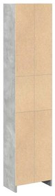betonszürke szerelt fa könyvespolc 40 x 24 x 176 cm