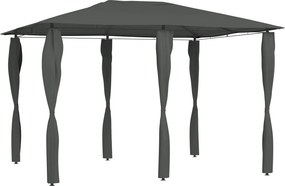 vidaXL antracitszürke pavilon oszlop takarókkal 3 x 4 x 2,6 m 160 g/m²