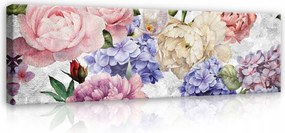 Vászonkép Virágok Bazsarózsa Fal Hálószoba Nappali Nagy XXL 145x45