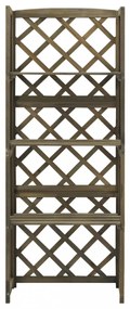 szürke tömör fenyőfa lugasrács polcokkal 55 x 30 x 140 cm