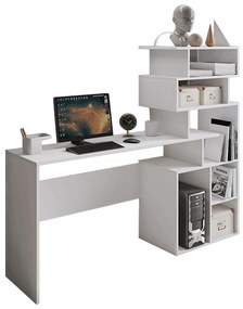 Számítógépasztal, fehér, laminált DTD, MAXIM
