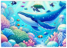 Üveg kép – Víz alatti világ (70x50 cm)