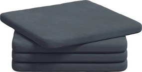 vidaXL Ülőpárnák 4 pcs Sötétszürke 40 x 40 x 3 cm Bársony