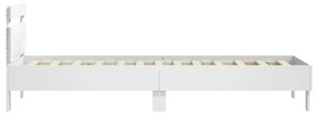 fehér ágykeret fejtámlával és LED-világítással 90 x 200 cm