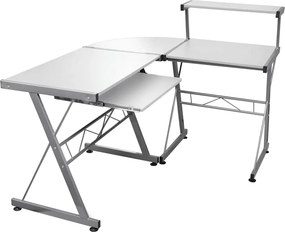 vidaXL fehér szerelt fa sarok számítógépasztal 132 x 112 x 99 cm