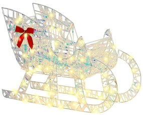 Rénszarvas húzta szán Meleg fehér 70 x 26 x 128.5 cm PET