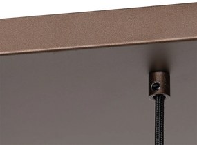 Art Deco lógólámpa sötét bronz színű borostyánüveggel 8 lámpás - Sandra