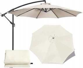 Cserélhető borítású kerti napernyő anyaga 8 kar 300cm fehér