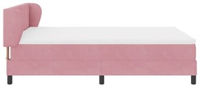 Boxspring Ágy Mattal Rózsaszín 140x190 cm Bársony