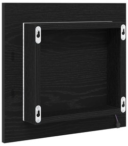 LED Fürdőszoba Tükör Fekete Tölgy 40x8.5x37 cm Műszaki Fa
