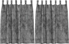 vidaXL Bársonyfüggönyök függönyökkel 2 pcs Szürke 140 x 140 cm Bársony