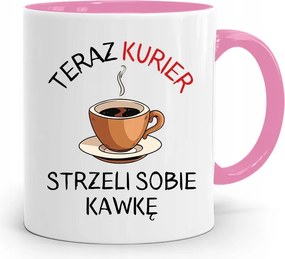 Rózsaszín Bögre Futárnak, fényképes nyomott mintás