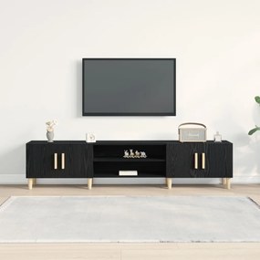 TV Szekrény Fekete Tölgy 180x31,5x40 cm Műgyanta