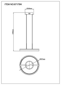 Globo 67179H - DELLA kábeles LED csillár, 40W/230V, 3000/4000/6000K, átm. 39,7 cm