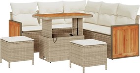vidaXL Kerti Kanapé Szett párnával 8 pcs Beige és krém