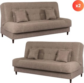 Zestaw 2x Wersalka Rozkładana NEPAL Brązowa