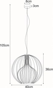 KAJA K-3405 CZARNY TORI Fekete Színű Függeszték 1xE27 15W IP20