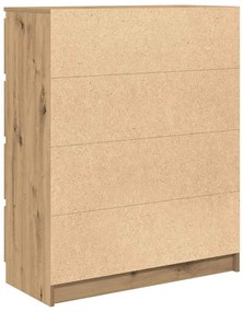 kézműves tölgy színű szerelt fa tálalószekrény 80x35x99 cm