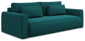 Türkiz bársony kinyitható-tárolóhelyes kanapé 238 cm Kapua – Makamii