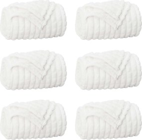 vidaXL Takarók 6 pcs Fehér 150 x 130 cm Gyapjú