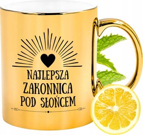 Arany csillogó bögre apácáknak ajándék fényképes nyomtatással