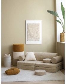 Világosbarna buklé gyerek kanapé 132 cm Settee – Wigiwama