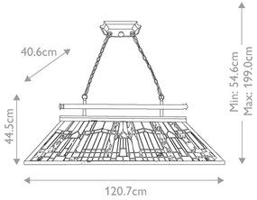 Elstead QZ-INGLENOOK-ISLE - Tiffany INGLENOOK láncos csillár 3xE27/100W/230V