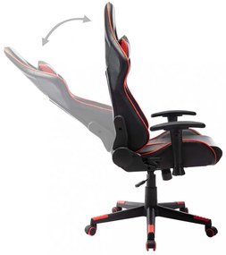 fekete és piros műbőr gamer szék