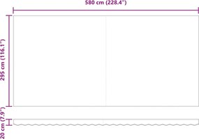 Behúzható napellenző Bézs 600 × 300 cm Poliészter és acél