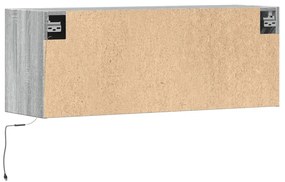 szürke sonoma színű fali TV-szekrény LED-ekkel 100 x 31 x 35 cm