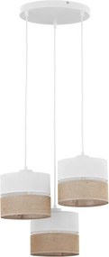 TK LIGHTING 6575 LINOBIANCO TöbbĂĄgĂș FĂŒggesztett LĂĄmpa FehĂ©r, Barna E27 IP20