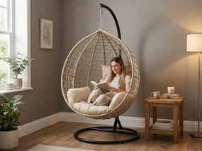 Függőszék KOKON állvánnyal, bézs