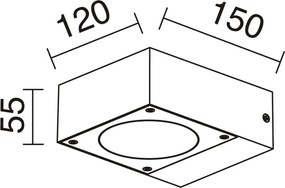 Novolux GUIU 447B-L01D6A-04 Fali lámpa 1x6W/LED 504LM IP54