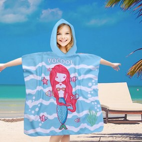 Gyermek poncsó OCEAN GIRL világoskék 60x120 cm