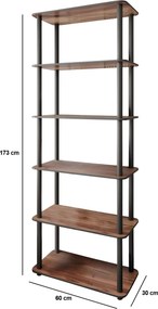 Bookcase 6 Rect - dió polc