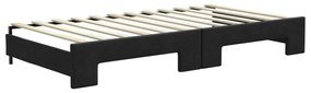 fekete kihúzható szövet heverő 100 x 200 cm