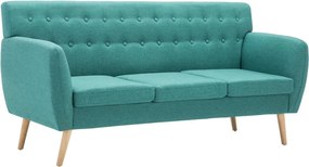 vidaXL 3 személyes zöld szövet kanapé 172 x 70 x 82 cm