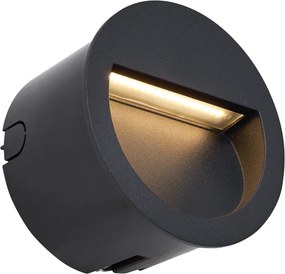 6 darabos modern süllyesztett fali lámpa szett fekete LED-del IP65 - Gem