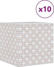 vidaXL 10db krém nem szőtt szövet összecsukható tárolódoboz 32x32x32cm