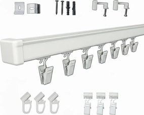 Mennyezeti sĂn AlumĂnium 1 vĂĄgĂĄnyos Slim 200cm Mennyezeti fĂŒggönykarnis Modern