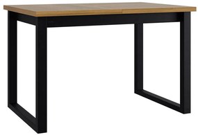 Asztal Victorville 327Grandson tölgy, Fekete, 78x92x160cm, Hosszabbíthatóság, Laminált forgácslap, Fém