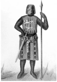 Illusztráció Old illustration of Knight of the 13th century, mikroman6